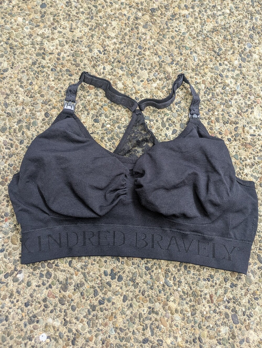 Kindred Bravely Black Lace Racerback Nursing Bra